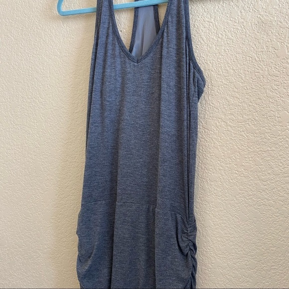 Athleta Rouched draped dress grey bra top small sleeveless - Picture 4 of 6